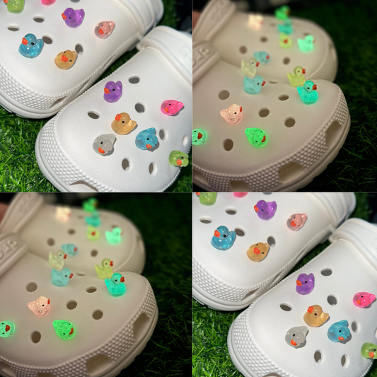 RUBBER DUCK GLOW IN THE DARK CROC CHARMS