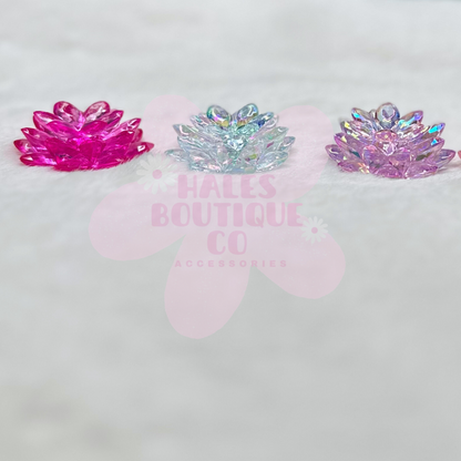 STACKED LOTUS FLOWER ACRYLIC BEAD-1 SET(3 PCS EACH SET-SMALL,MEDIUM,LARGE)