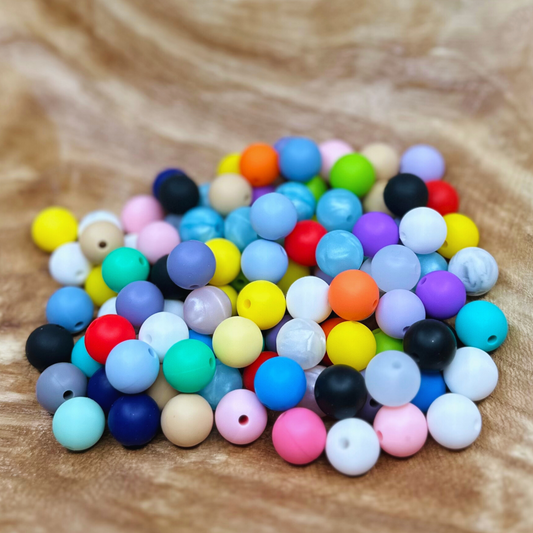 12MM ROUND SILICONE BEADS MIX-20PCS