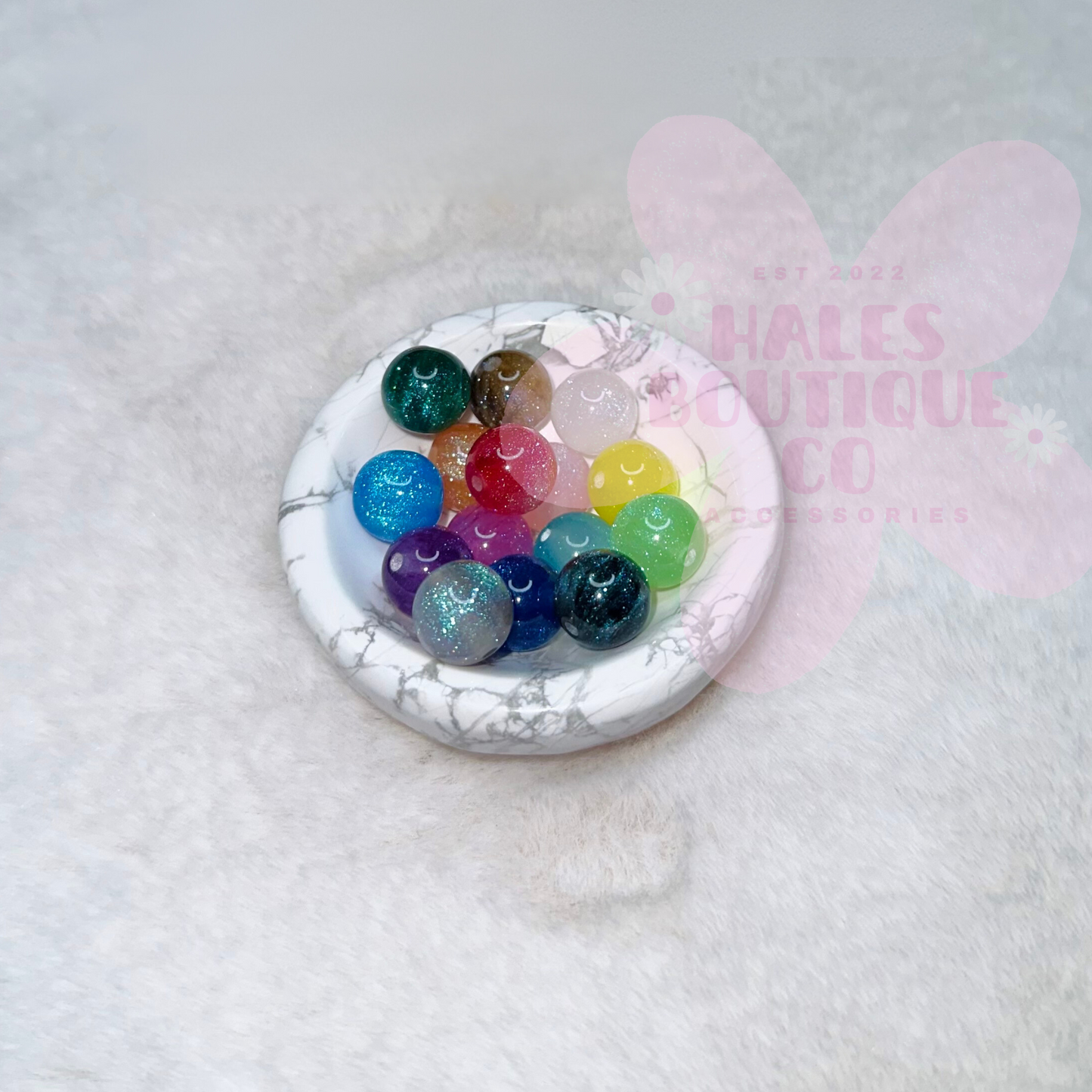 12MM GALAXY GLITTER ACRYLIC BEAD MIX-20PCS