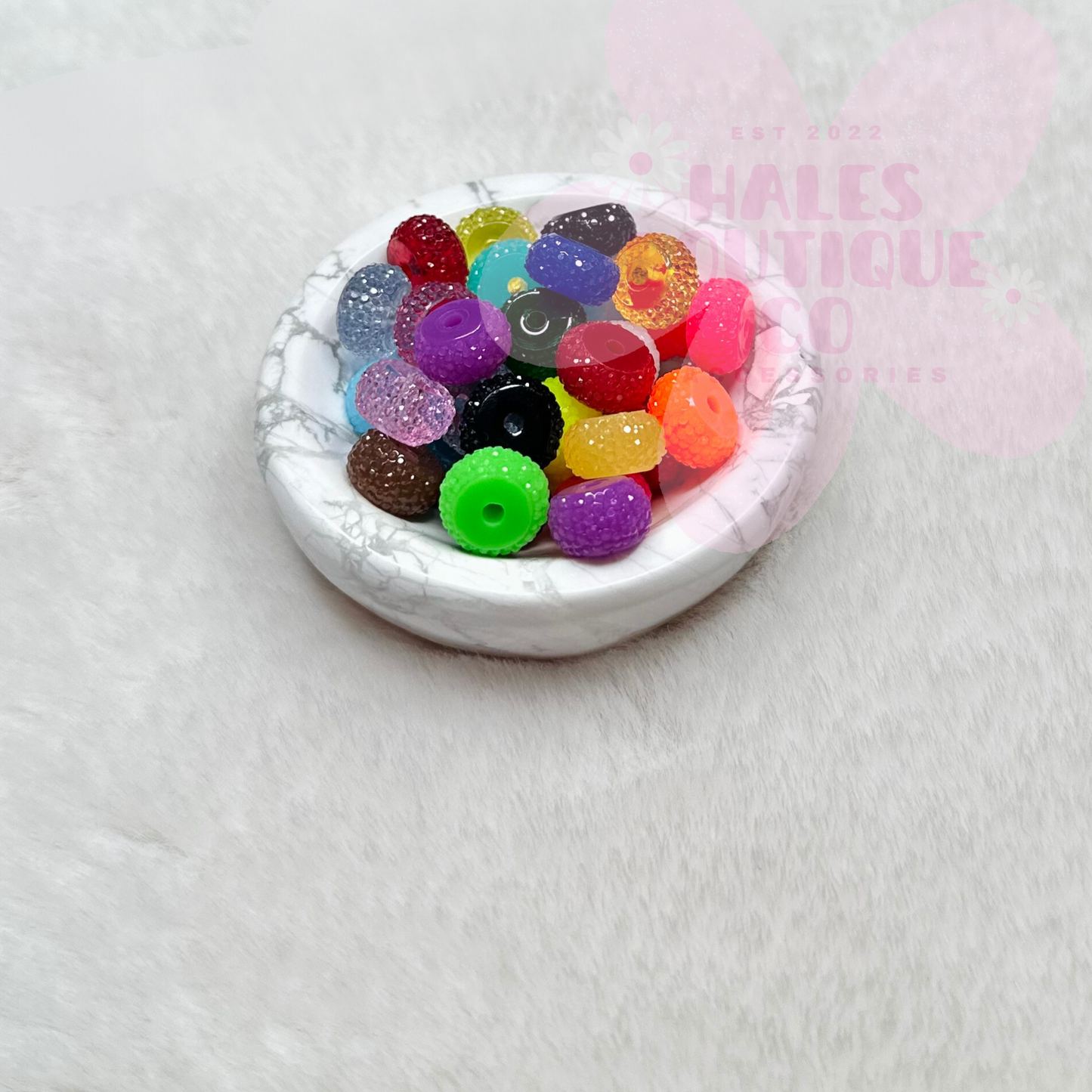 12MM RHINESTONE WHEEL SPACER MIX-25PCS