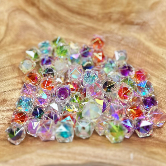 16MM DOUBLE LAYER UV HEX BEAD MIX-10PCS