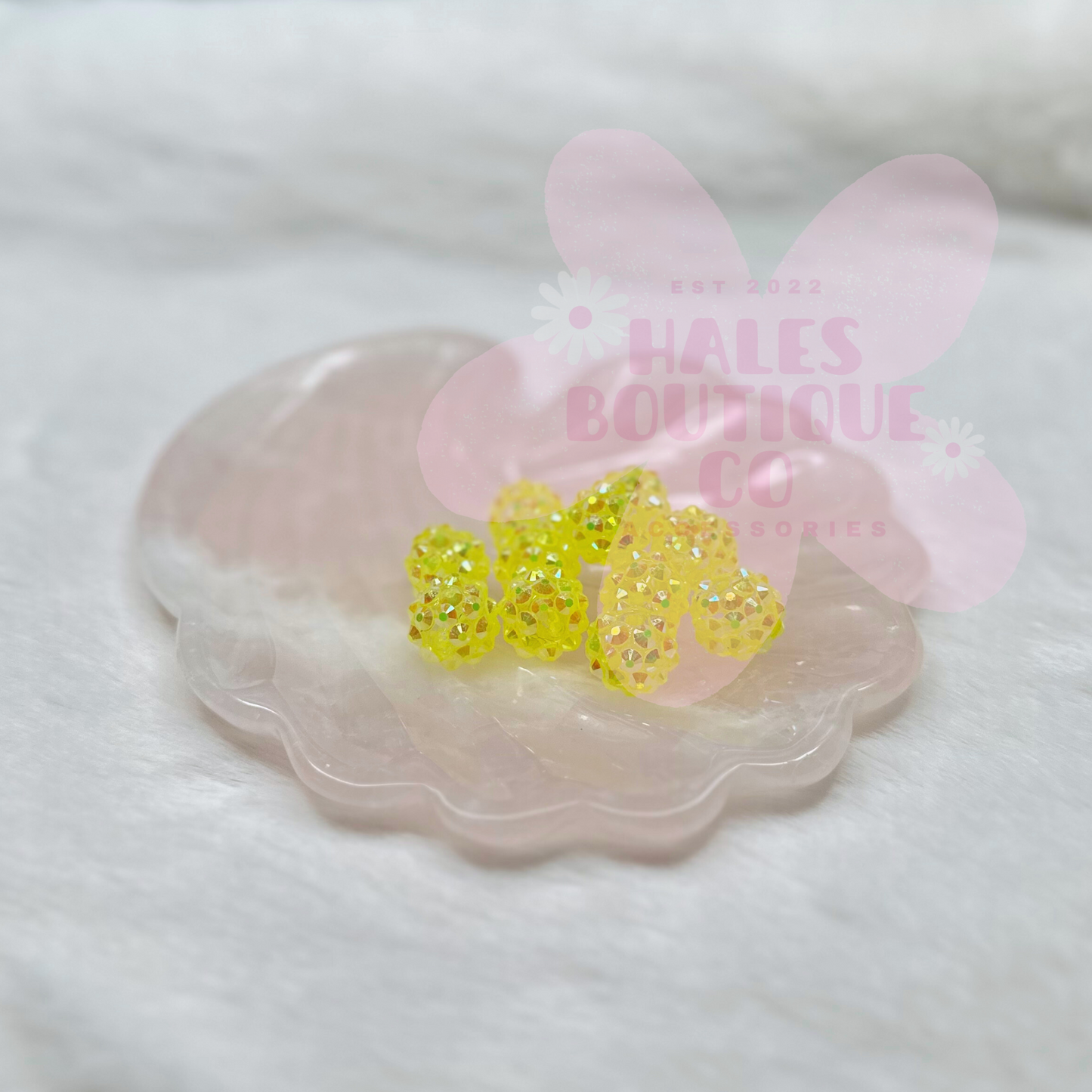 14MM YELLOW AB RHINESTONE BEAD-1PC