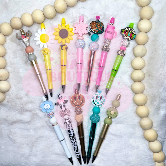 WESTERN FLORAL TEACHER BLING BEADED PENS-RTS