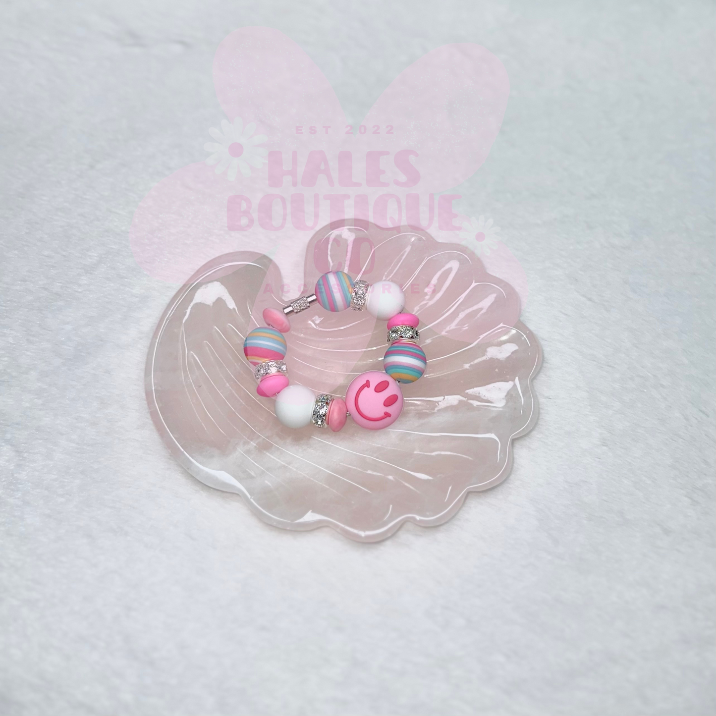 SMILEY SILICONE BEADED TUMBLER CHARM