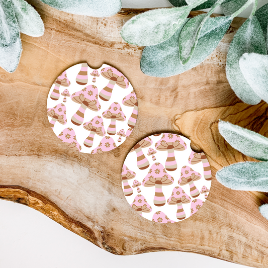 RETRO BOHO FLORAL MUSHROOM COASTERS