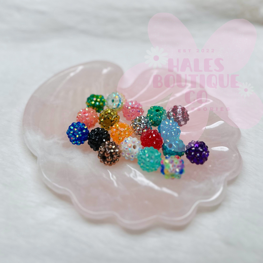 14MM RHINESTONE BEAD MIX-10PCS