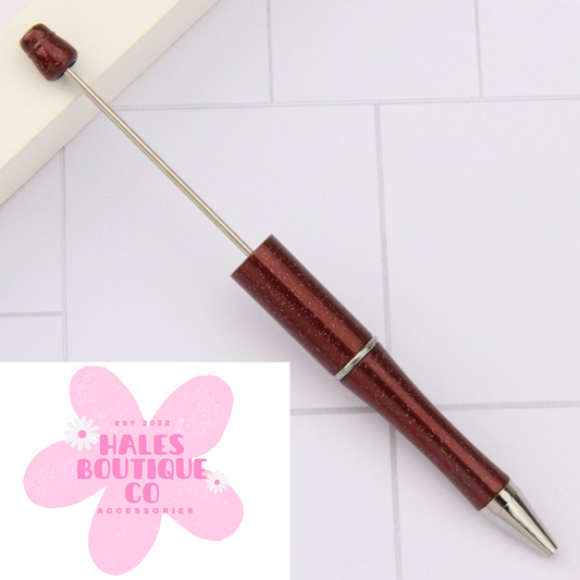 BROWN GLITTER BEADED PEN BLANK-1PC