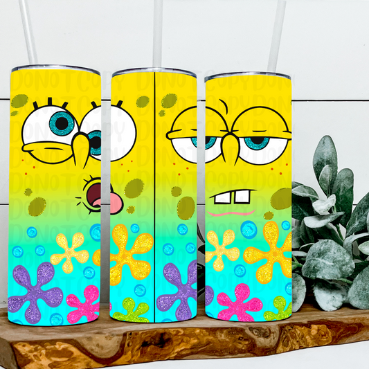 YELLOW SPONGE CHARACTER TUMBLER