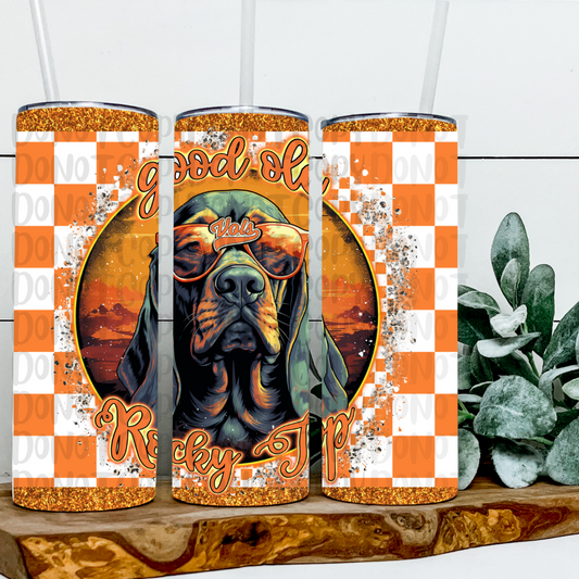 TN VOLS CHECKERED SPORTS FOOTBALL 20OZ TUMBLER