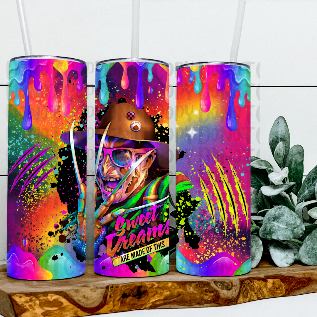 NEON FRED HORROR KILLER CHARACTER TUMBLER