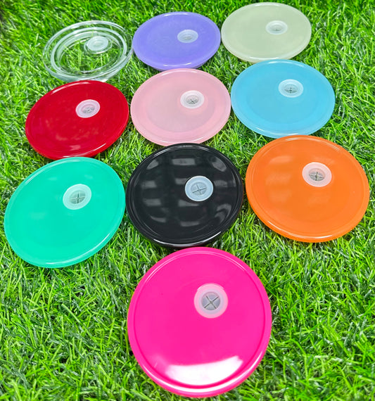 COLORED PLASTIC LIDS FOR 16OZ&20OZ GLASS CAN TUMBLERS