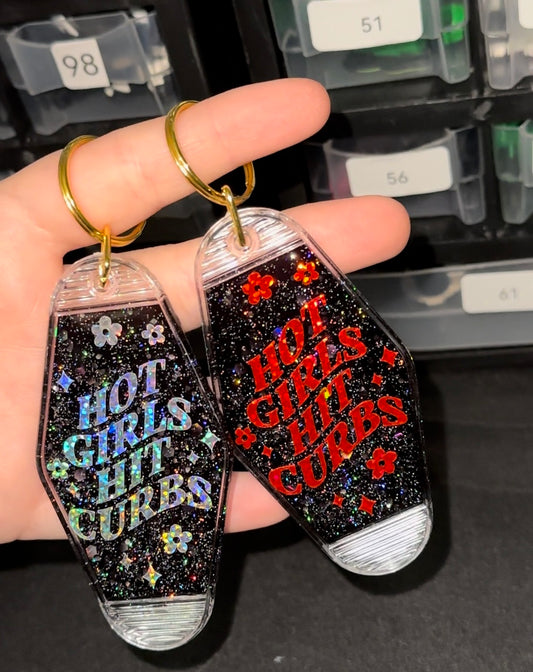 HOT GIRLS HIT CURBS MOTEL KEYCHAINS