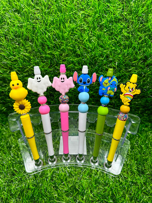 CHARACTER SILICONE(RTS-READY TO SHIP) BEADED PENS