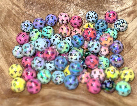 16MM UV BOUJEE L ACRYLIC BEAD MIX-10PCS