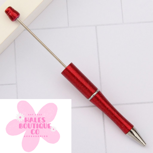 RED GLITTER BEADED PEN BLANK-1PC