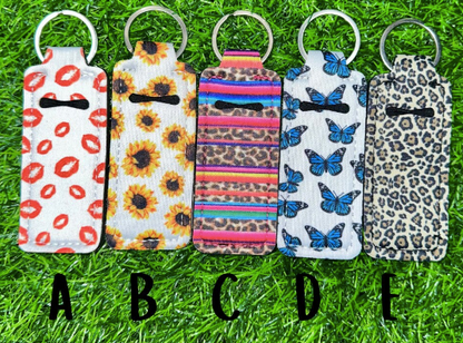 WESTERN LIP BALM HOLDER KEYCHAINS