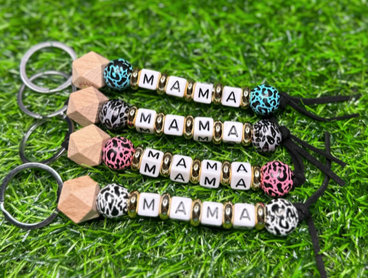 WESTERN MAMA BEADED KEYCHAIN