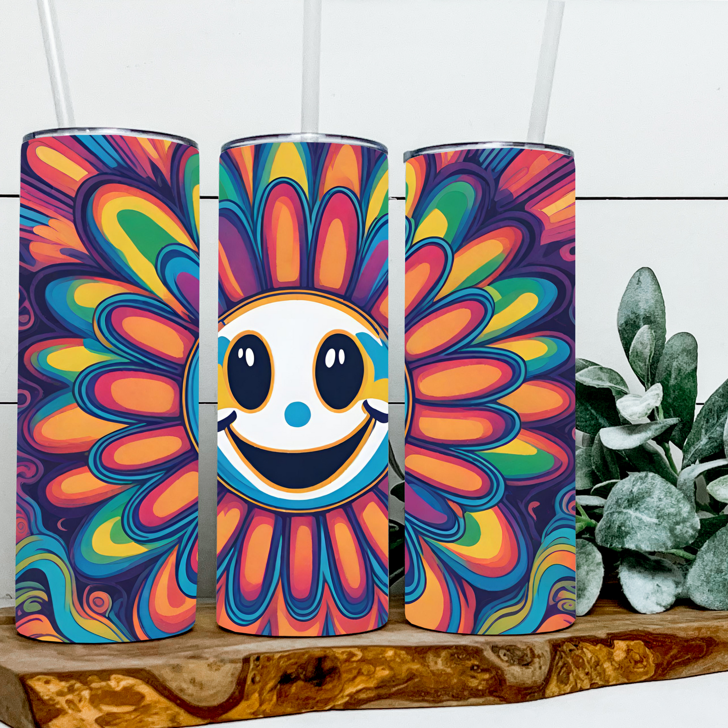 TRIPPY FLORAL SMILE 20OZ TUMBLER