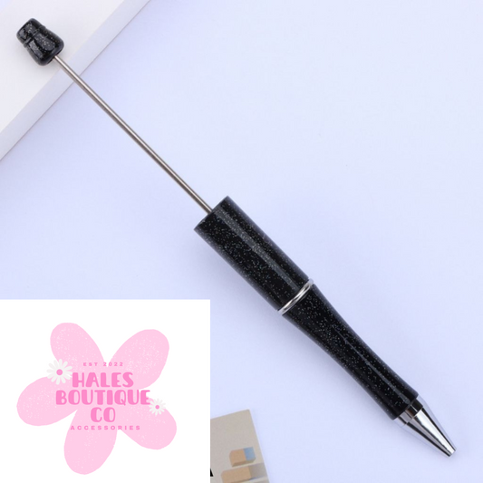 BLACK GLITTER BEADED PEN BLANK-1PC