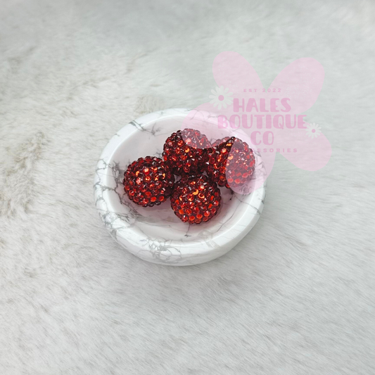 BLOOD ORANGE 20MM RHINESTONE BEAD-1PC