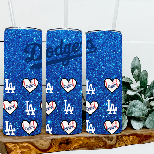 LA BASEBALL GLITTER 20OZ TUMBLER