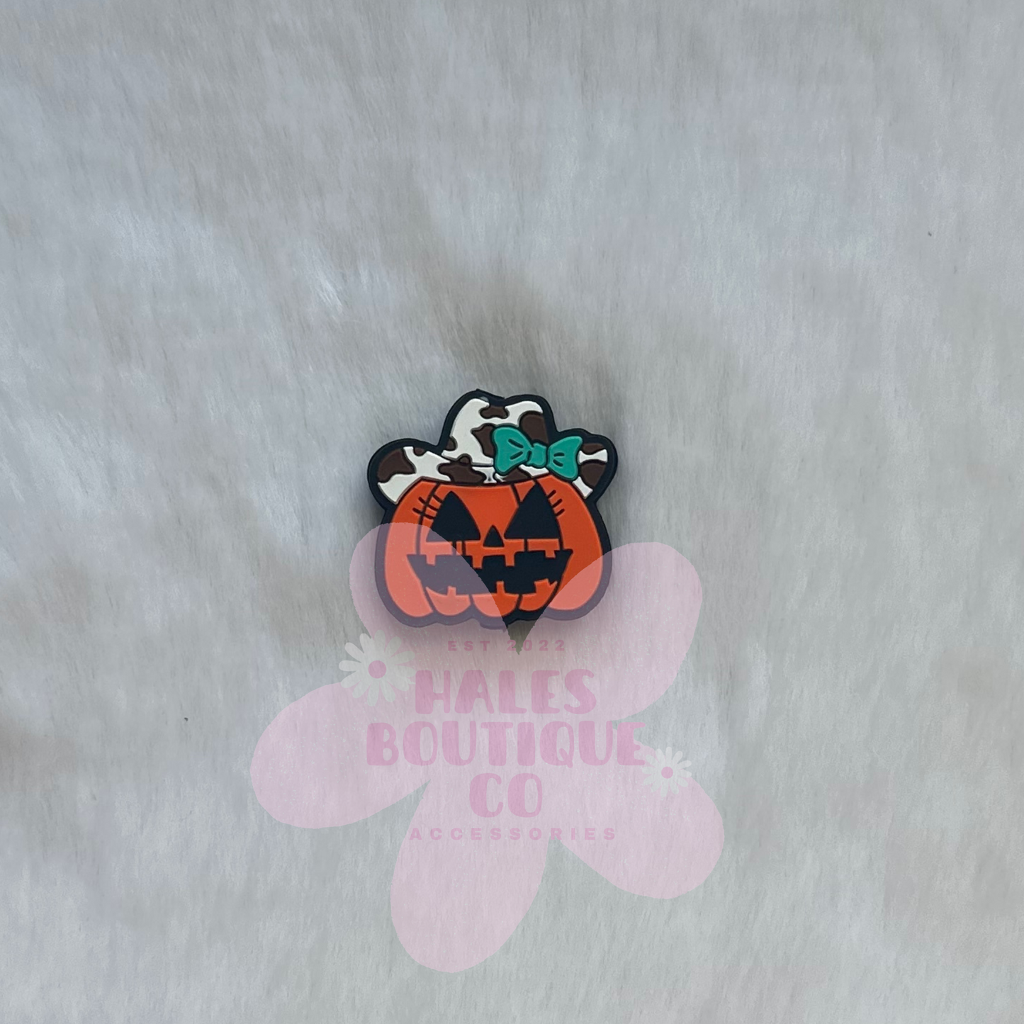 WESTERN COWBOY HAT TEAL PUMPKIN FALL HALLOWEEN FOCAL BEAD