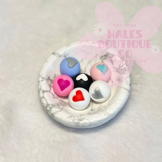 HEARTS 15MM SILICONE BEAD-1PC