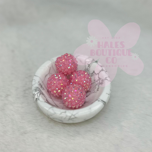 PINK 20MM RHINESTONE BEAD-1PC