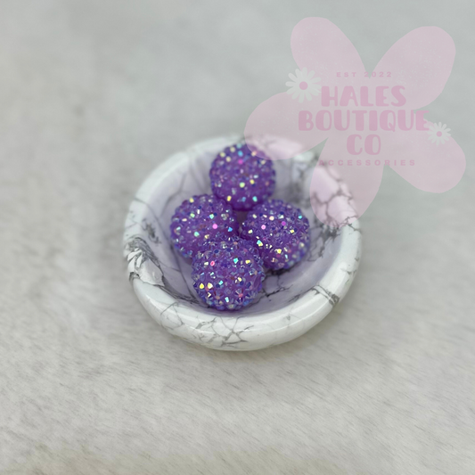 LIGHT PURPLE 20MM RHINESTONE BEAD-1PC