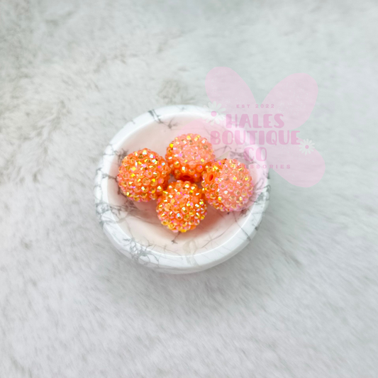 20MM ORANGE AB RHINESTONE BEAD-1PC