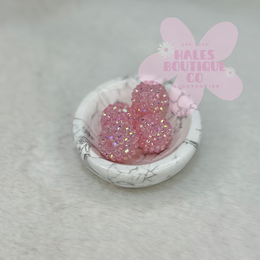 PALE PINK 20MM RHINESTONE BEAD-1PC