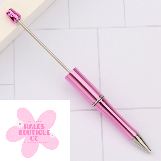 PINK CHROME BEADED PEN BLANK-1PC