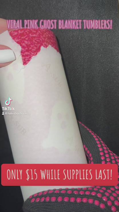 VIRAL PINK/WHITE GHOST BLANKET TUMBLER