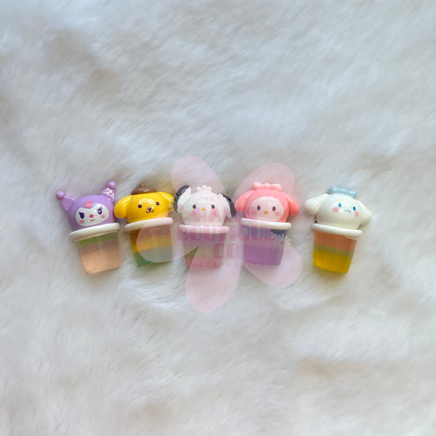 CHARACTER ACRYLIC BEADED PEN TOPPERS SET-(1 OF EACH STYLE PICTURED)