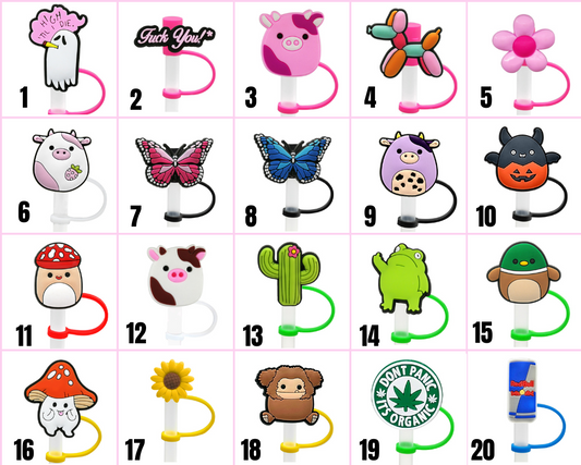 OG PINK BUTTERFLY SQUISH STRAW TOPPERS 1-20